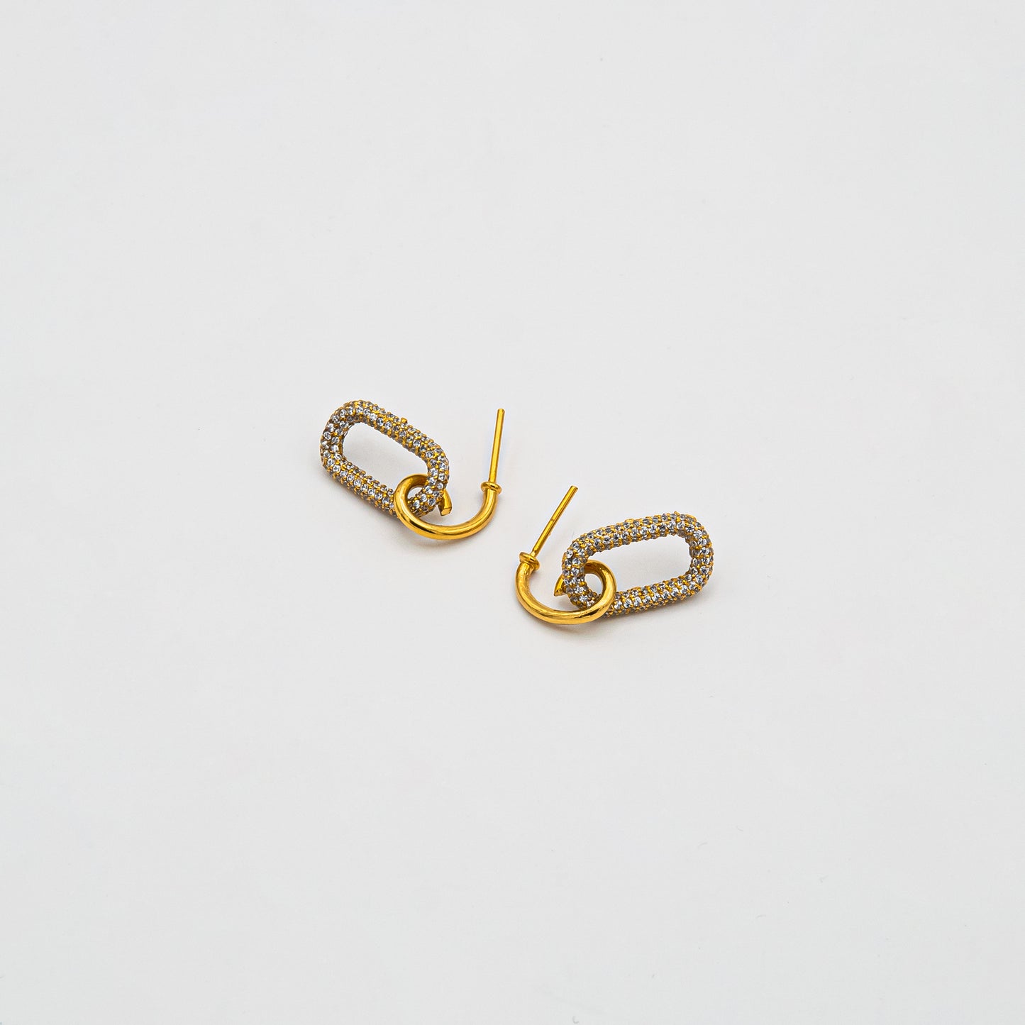Oval Link Dangling Earrings