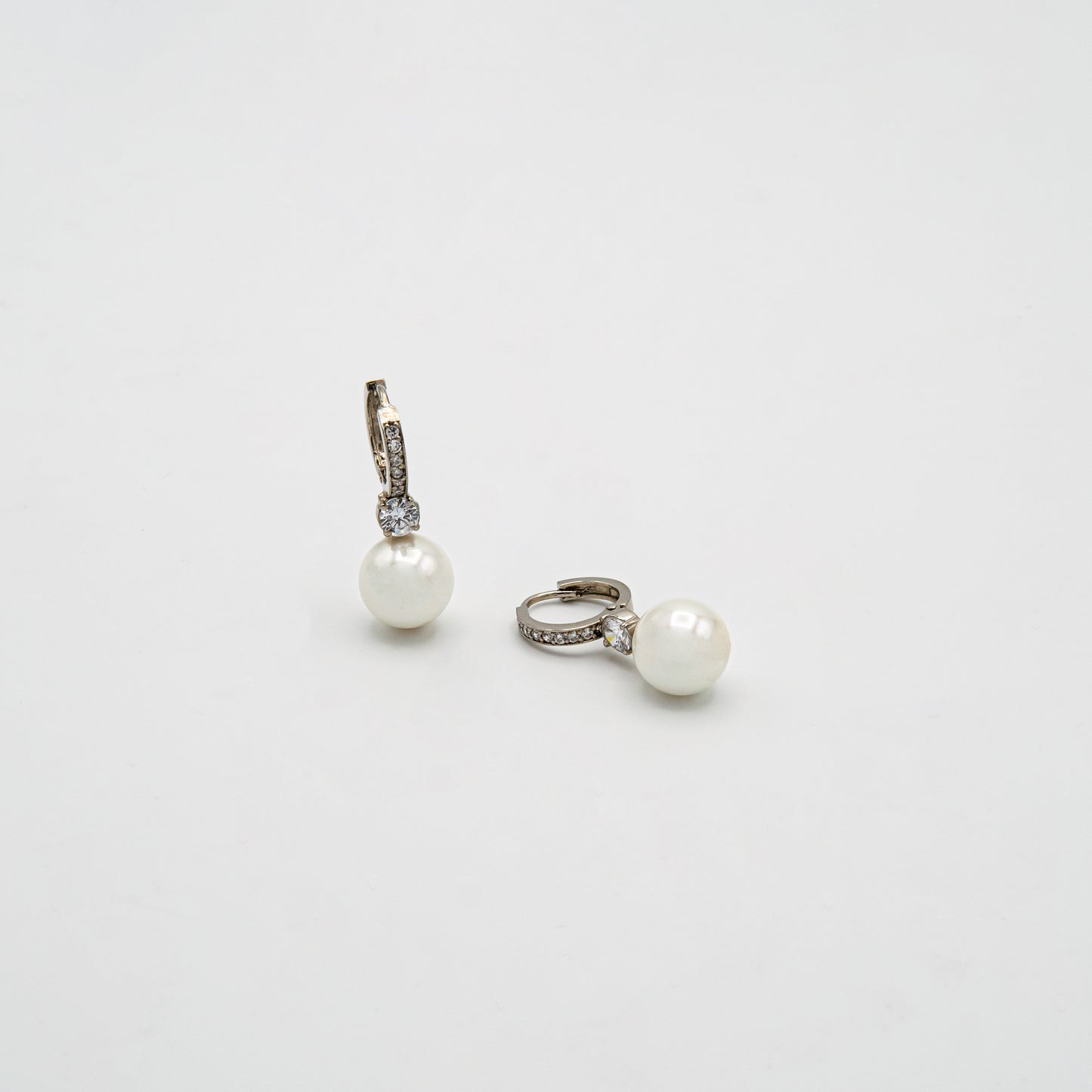 Pearl Drop Hoop Earrings