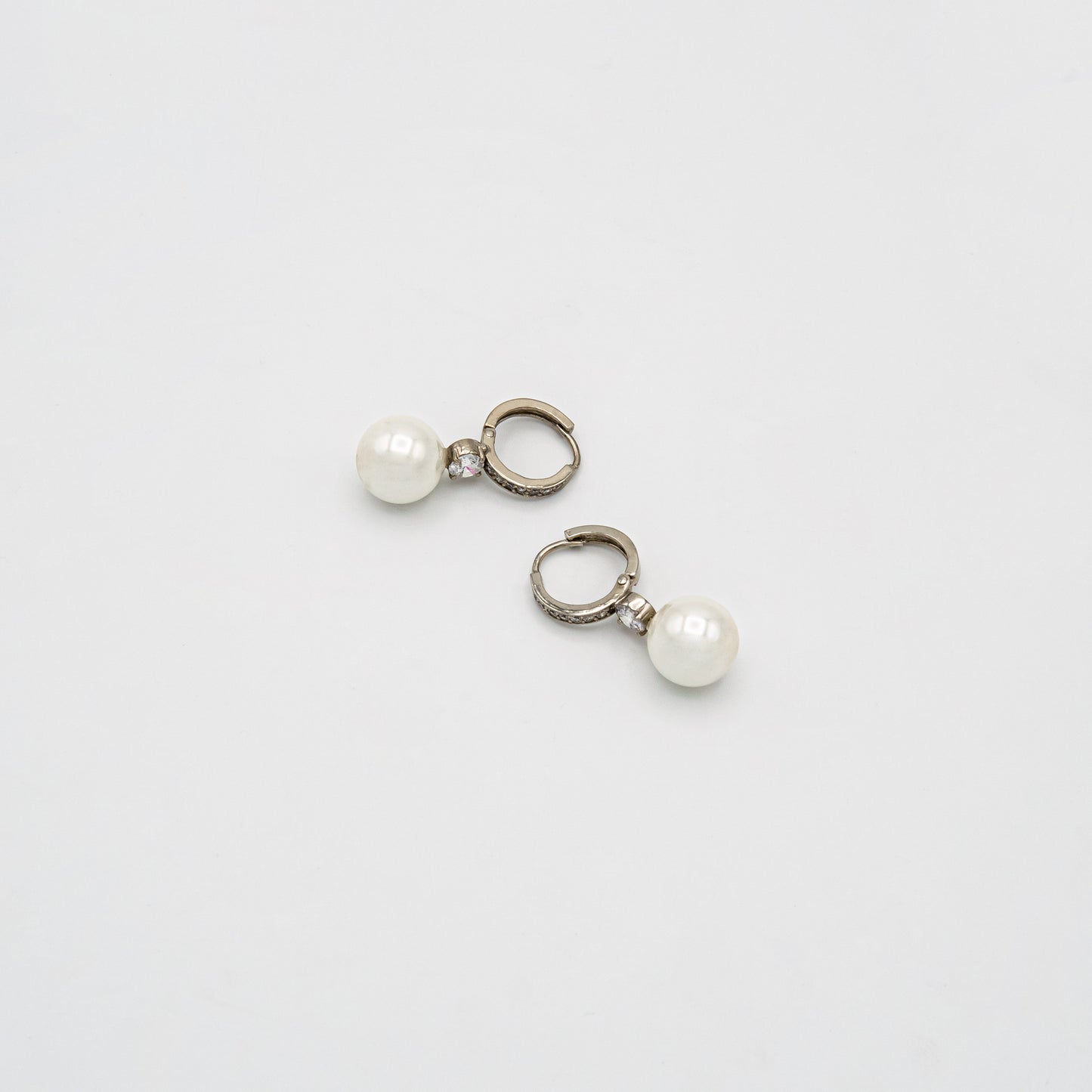 Pearl Drop Hoop Earrings
