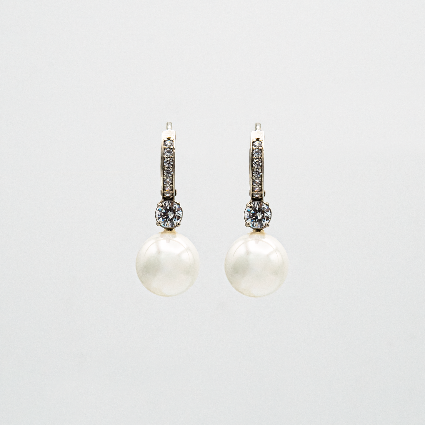 Pearl Drop Hoop Earrings