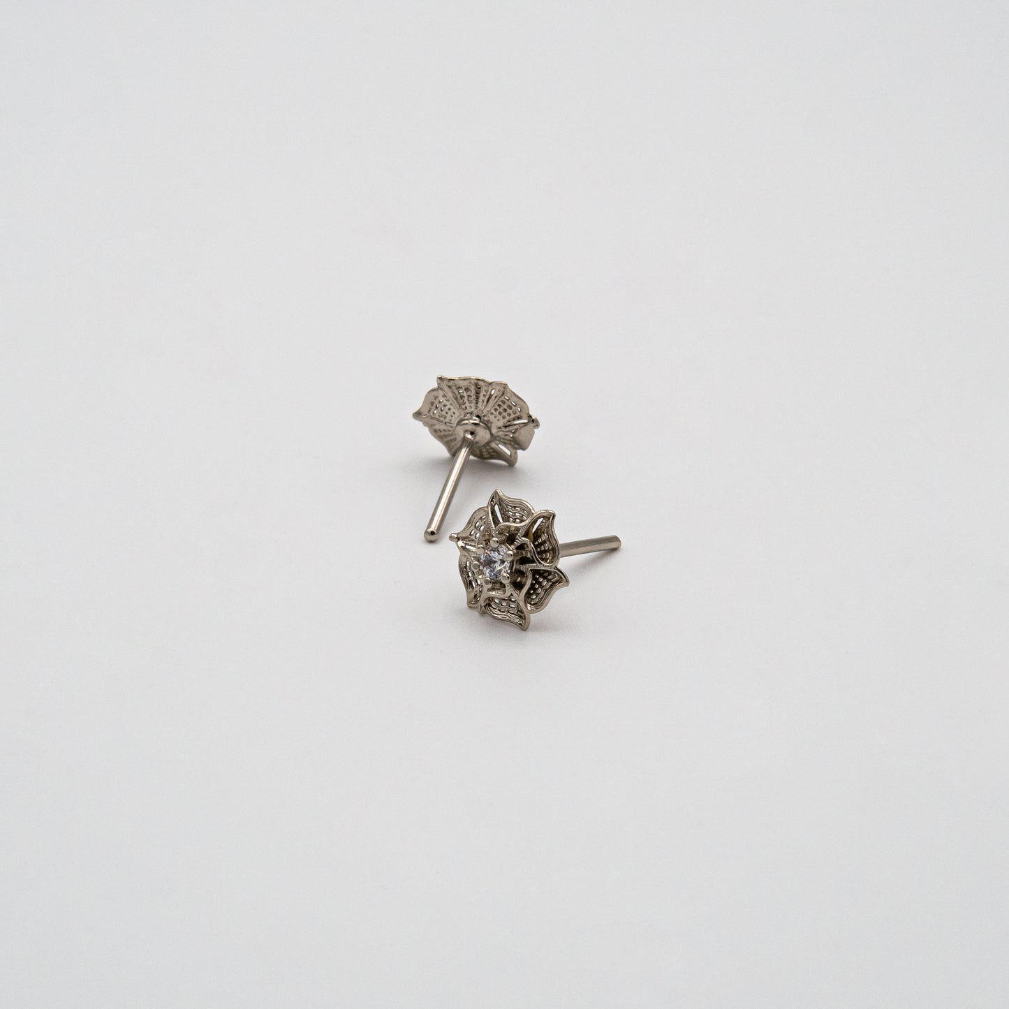 3D Rose Stud Earrings