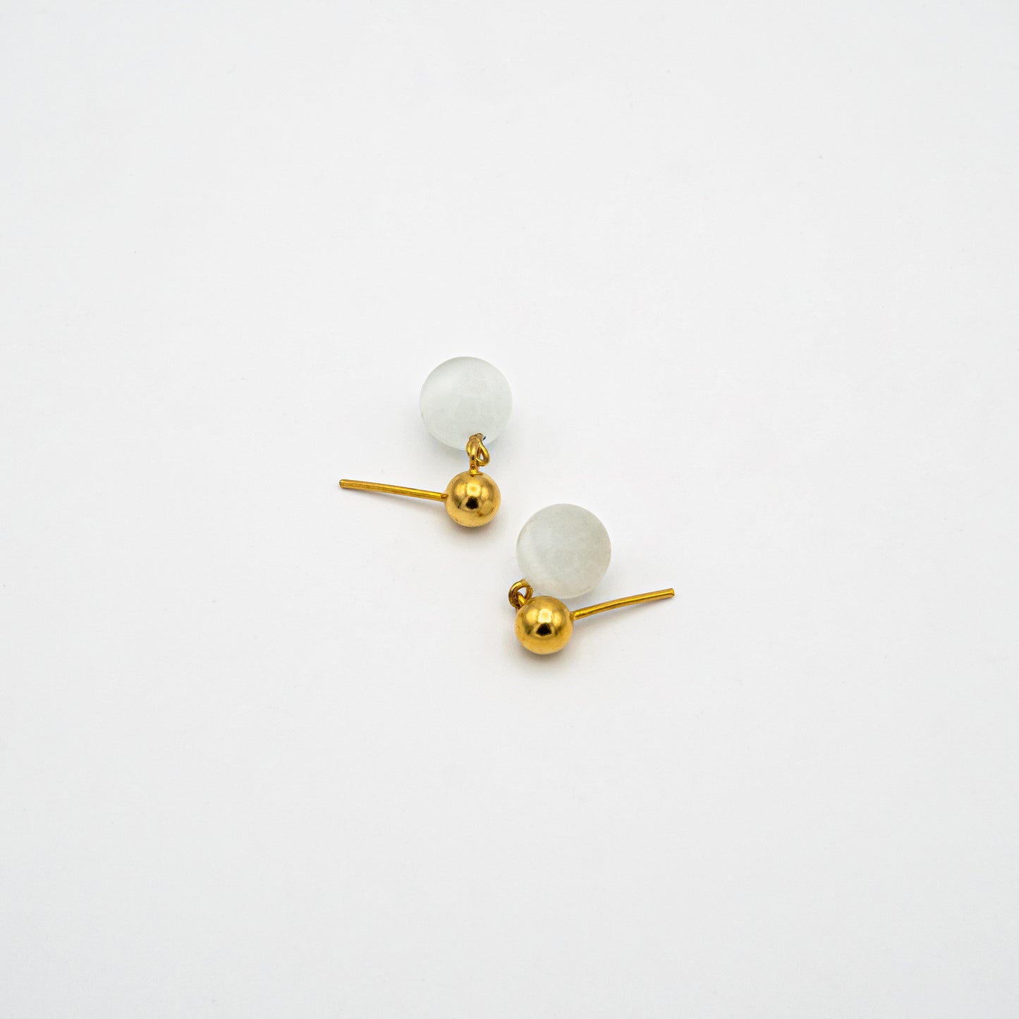 Drop Earring With Milky Quartz