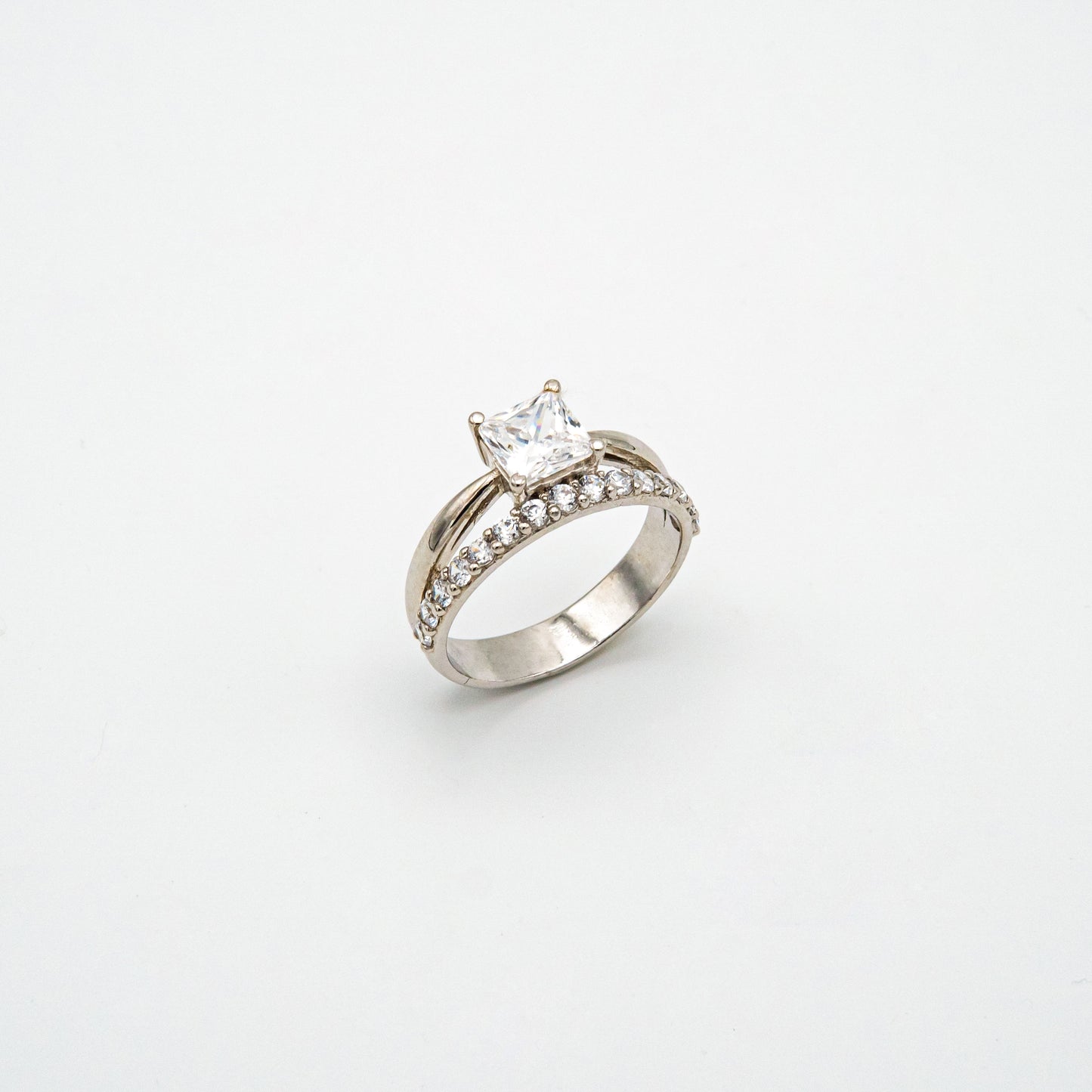 Sleek CZ Dual Band Ring