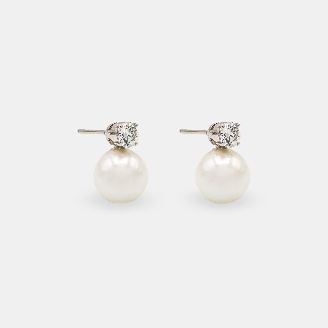 Drop Zircon Earring With Pearl