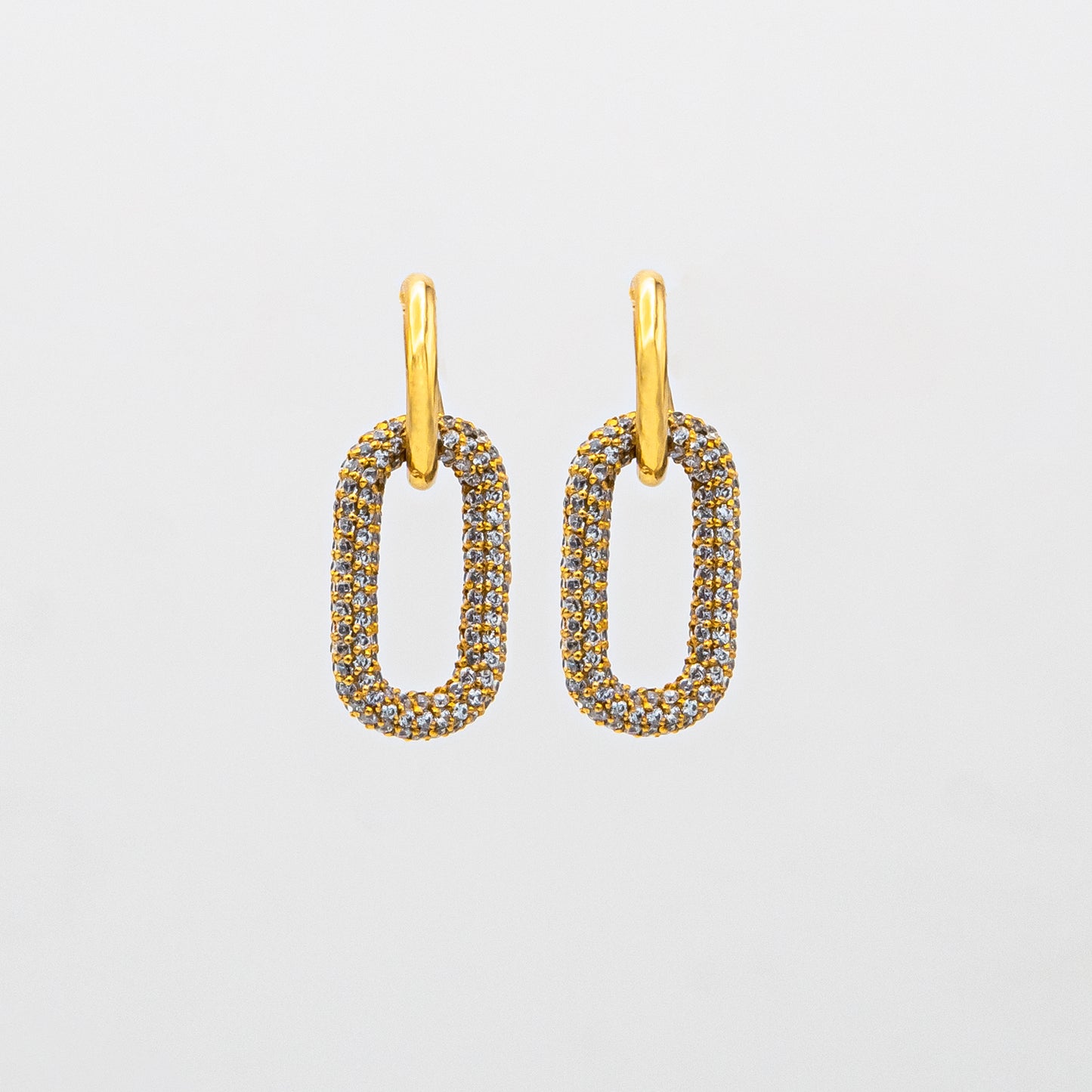 Oval Link Dangling Earrings