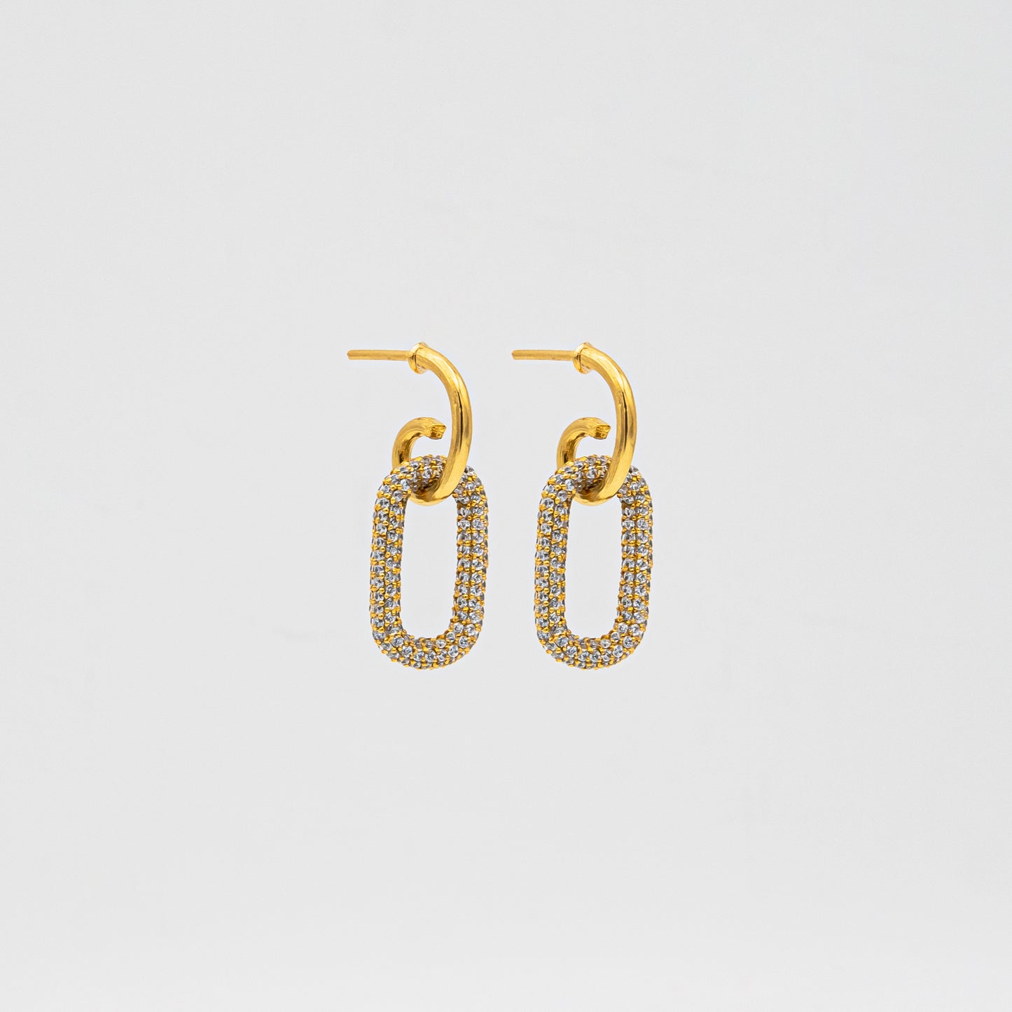Oval Link Dangling Earrings