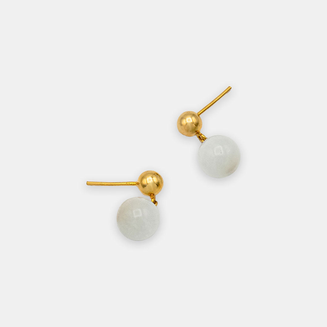 Drop Earring With Milky Quartz
