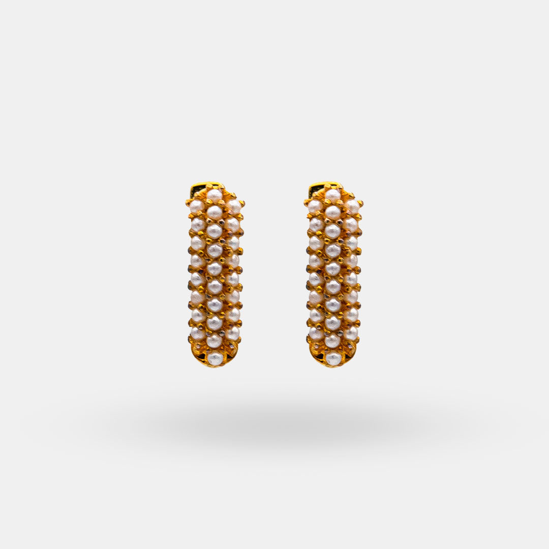 Pearl Halo Hoop Earring