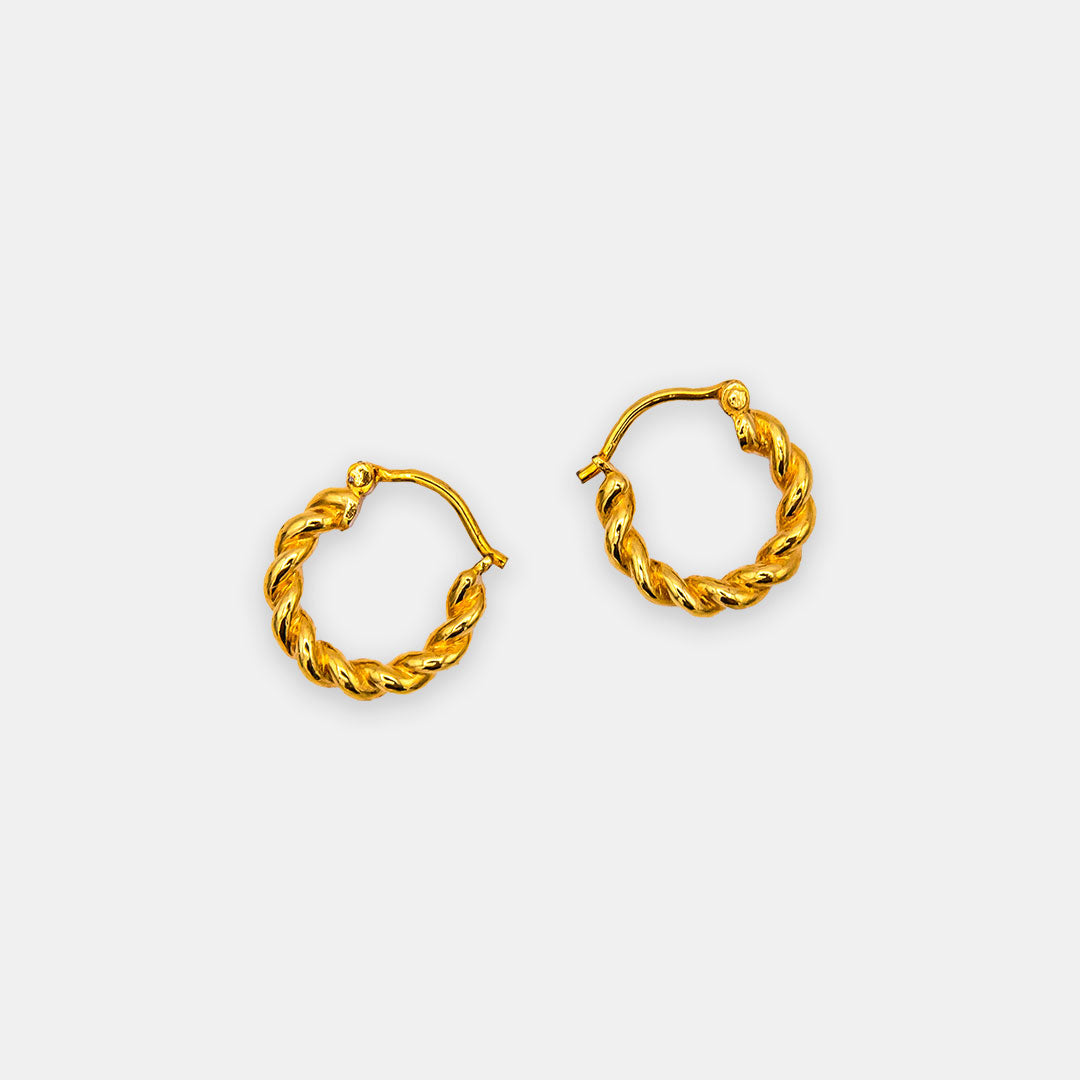 Croissant Twist Hoop Earrings