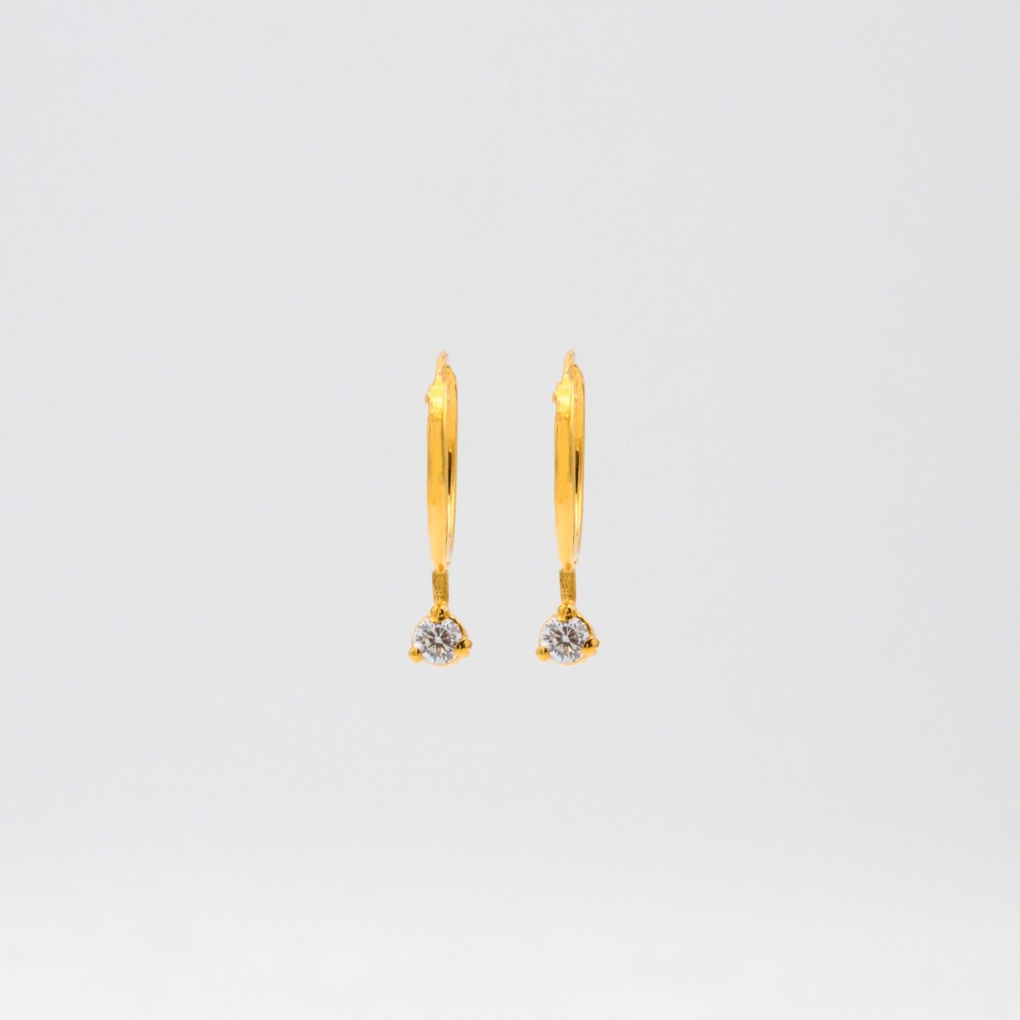 Hoop Earring With Dangling Stone