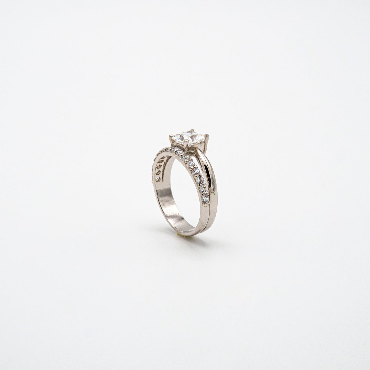 Sleek CZ Dual Band Ring
