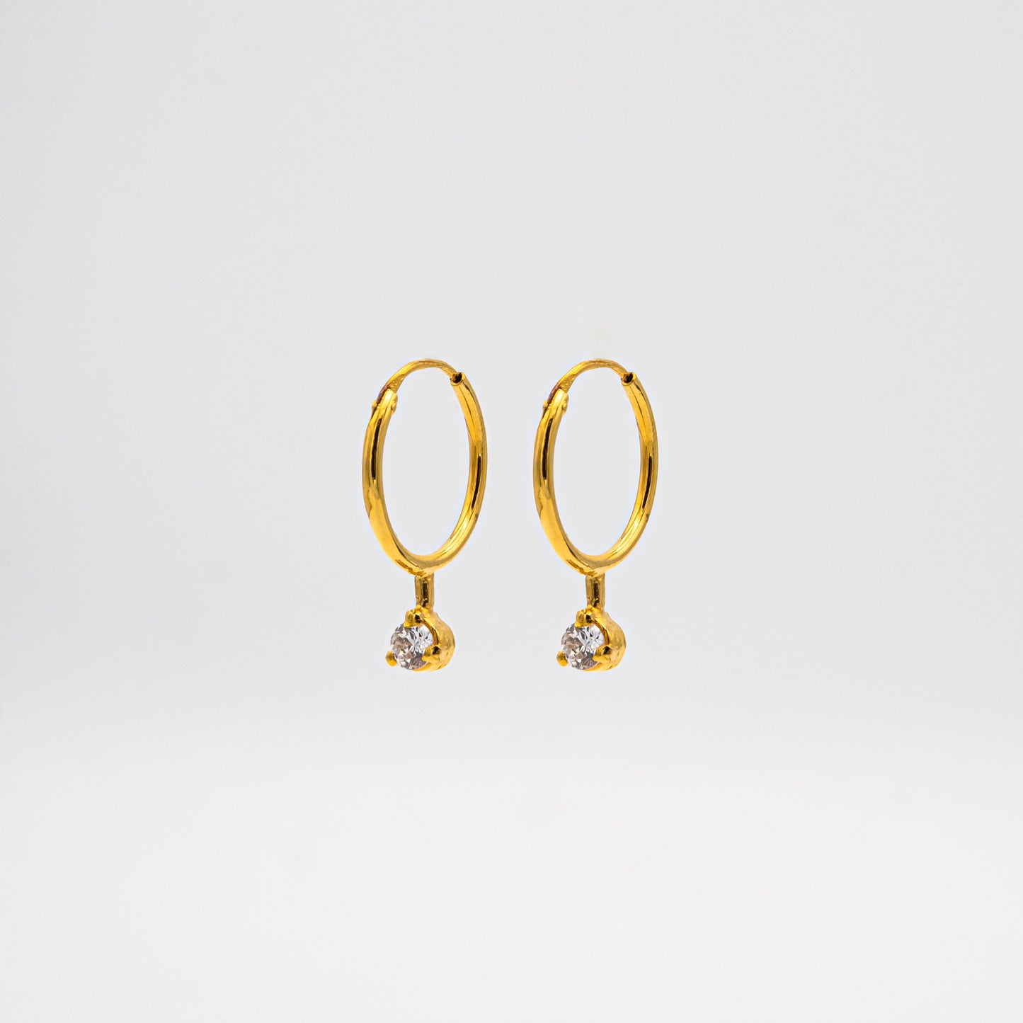 Hoop Earring With Dangling Stone