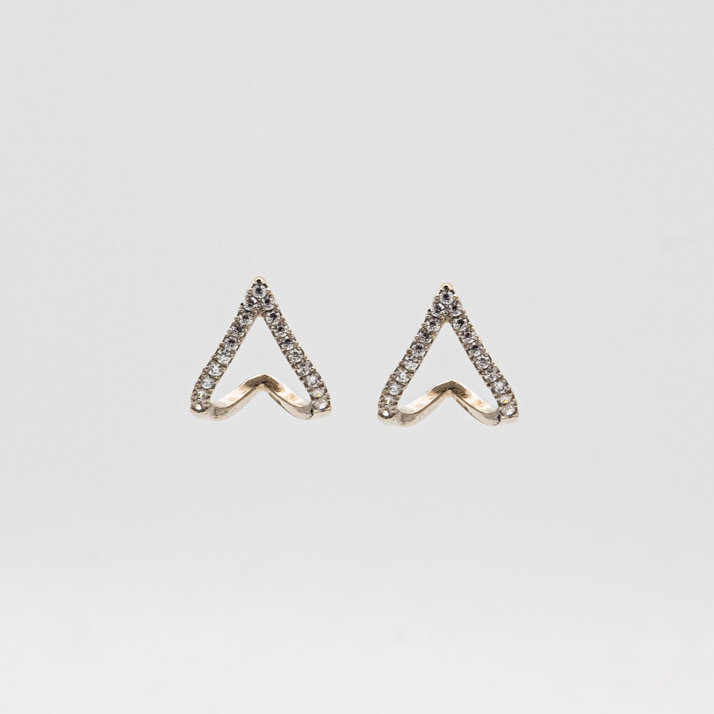 Open Chevron Stud Earrings