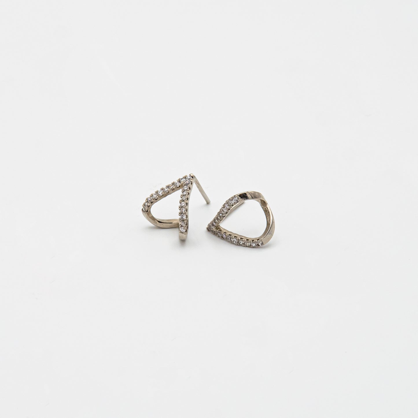 Open Chevron Stud Earrings