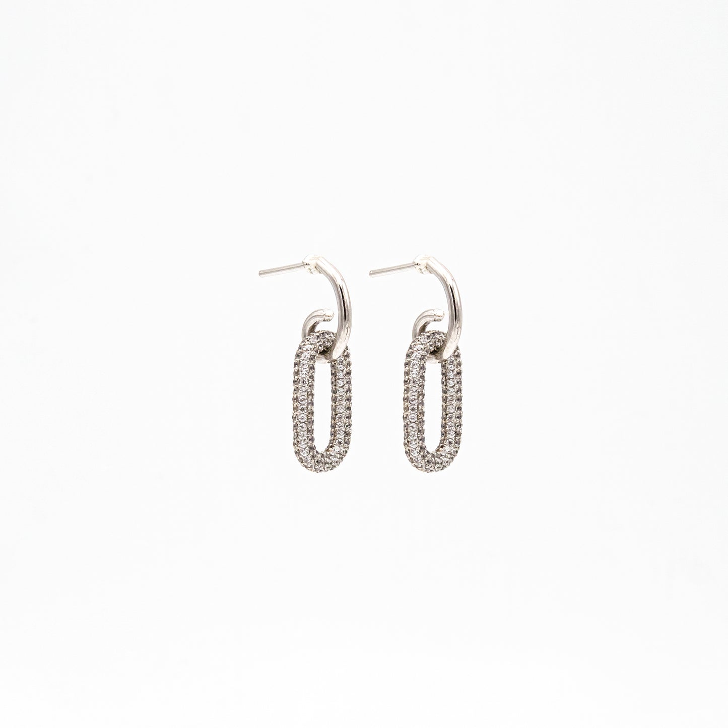 Oval Link Dangling Earrings