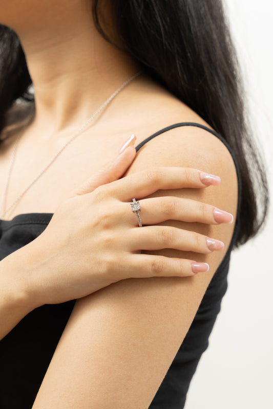 Inward Cushion Cut Ring