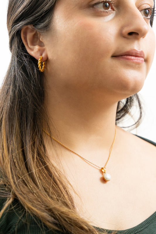 Croissant Twist Hoop Earrings