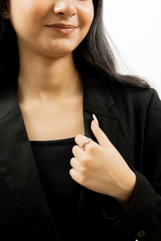 Sleek CZ Dual Band Ring