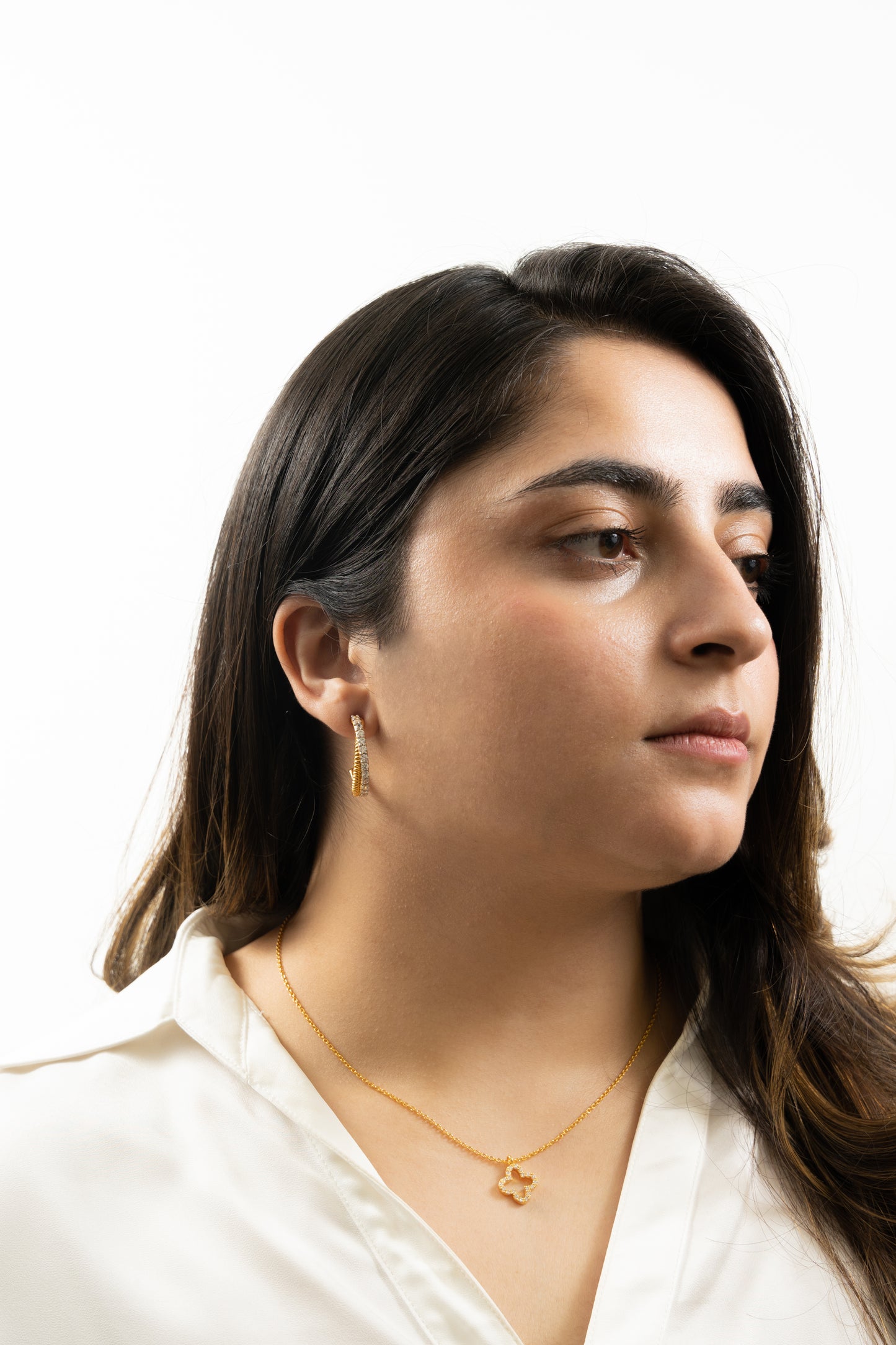 Pearl Halo Hoop Earring