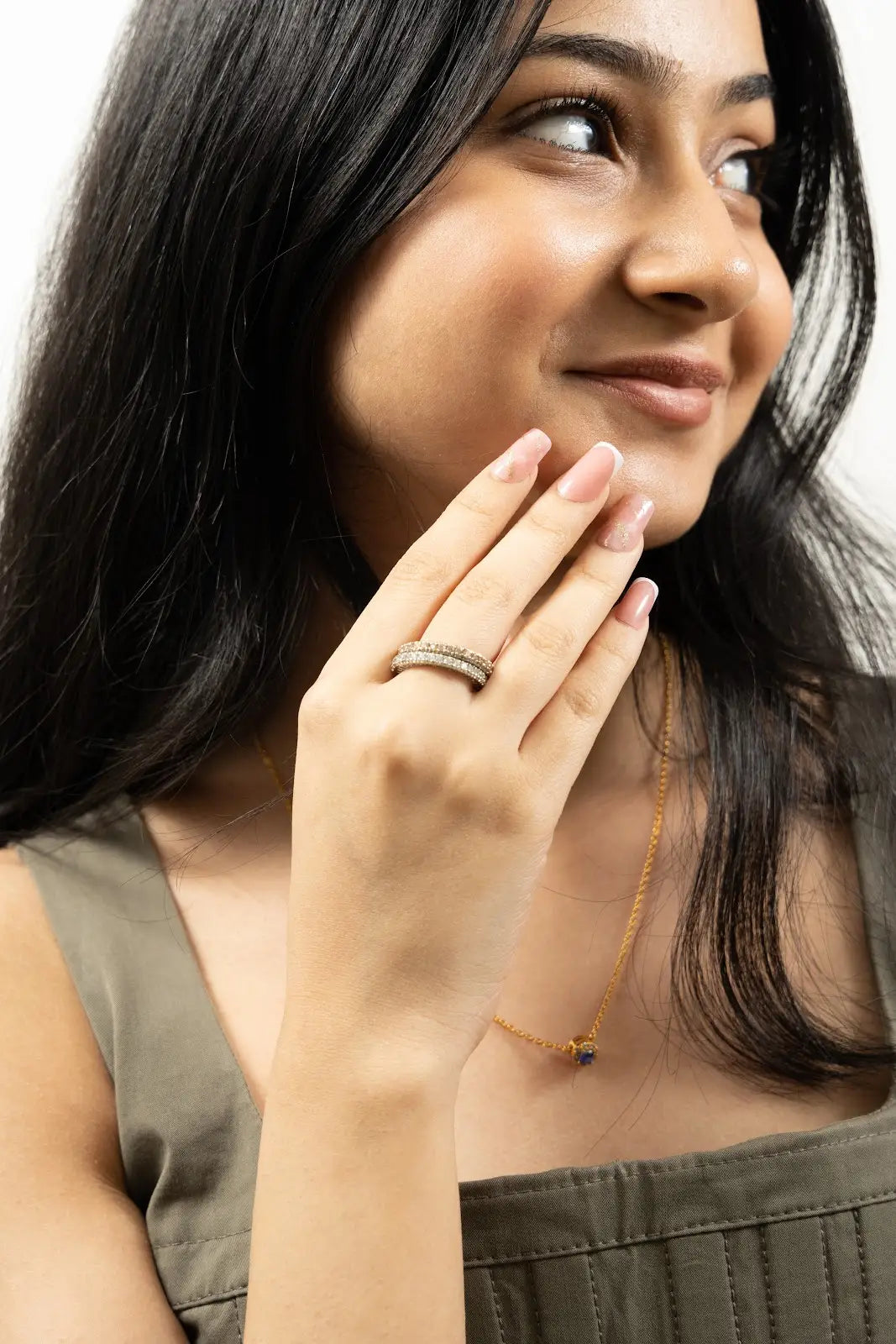 White Stacker Band Ring