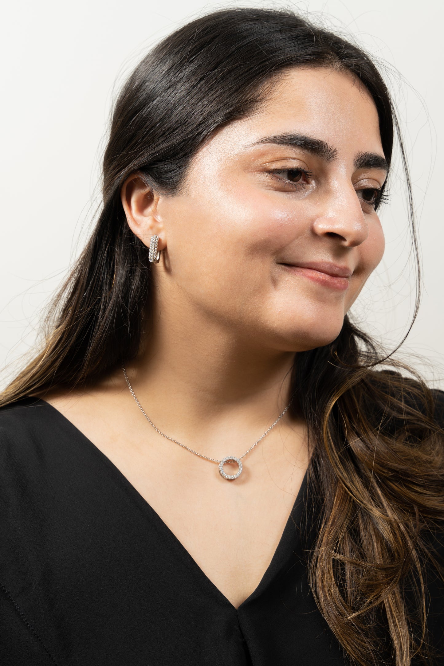 Pearl Halo Hoop Earring