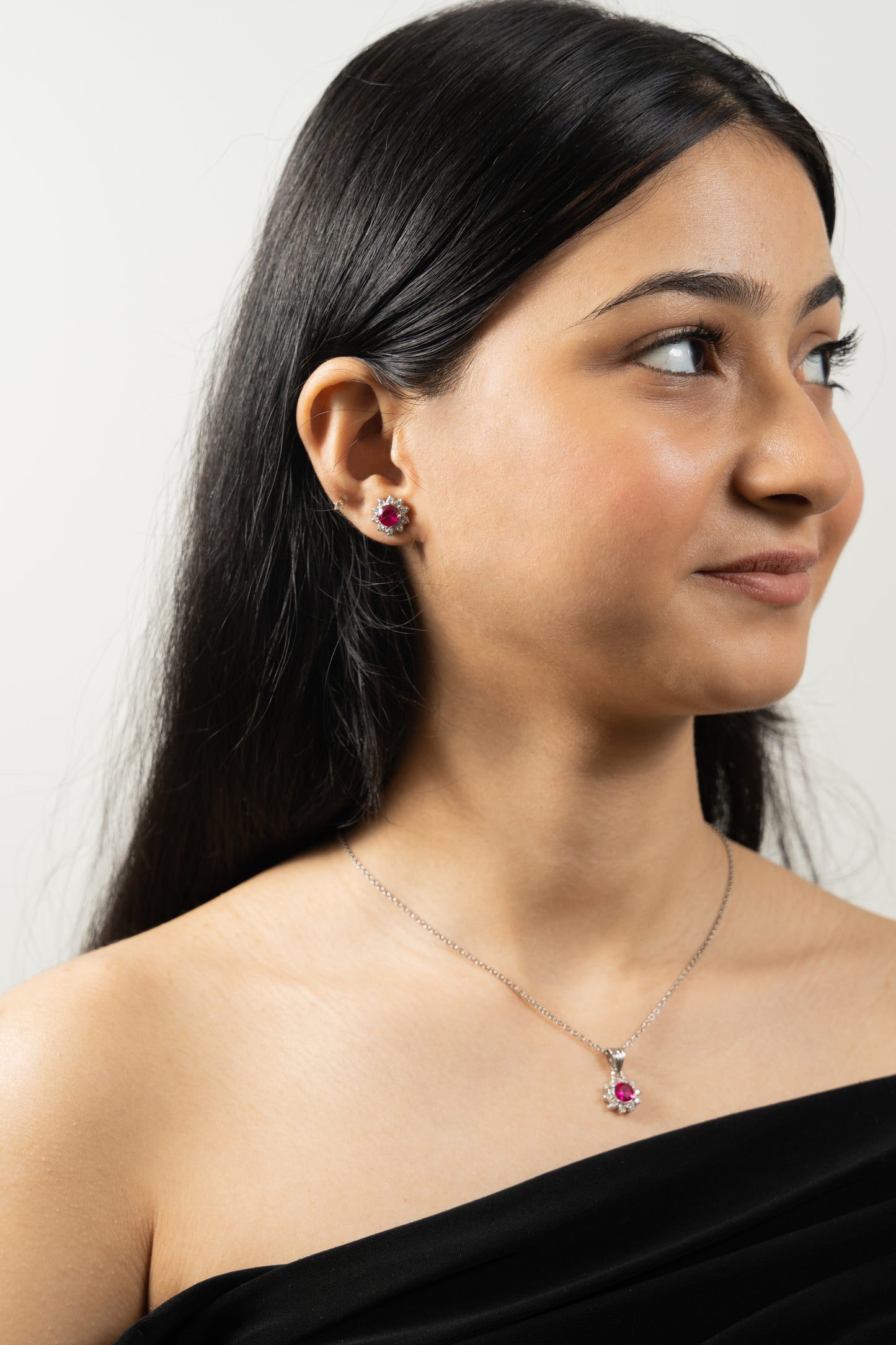 Set of Round-cut Pink Tanzanite Set