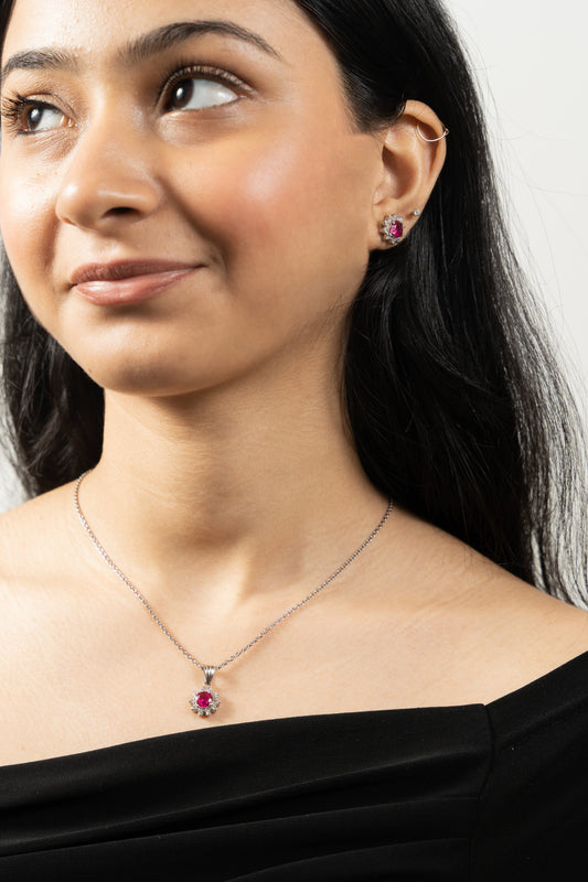 Set of Round-cut Pink Tanzanite Set