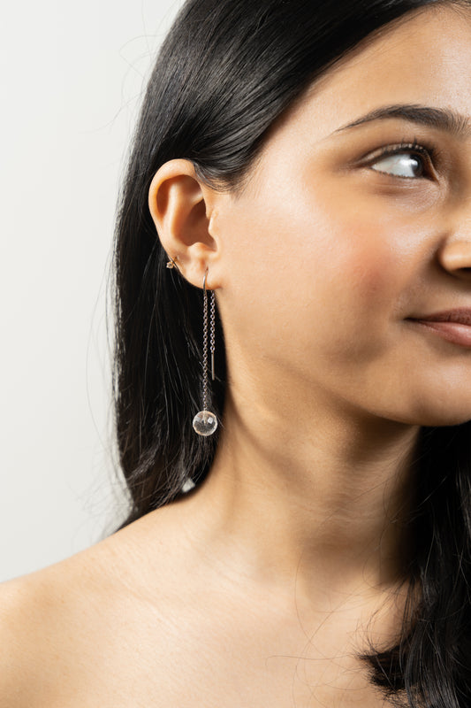 Clear Quartz Thread Earrings