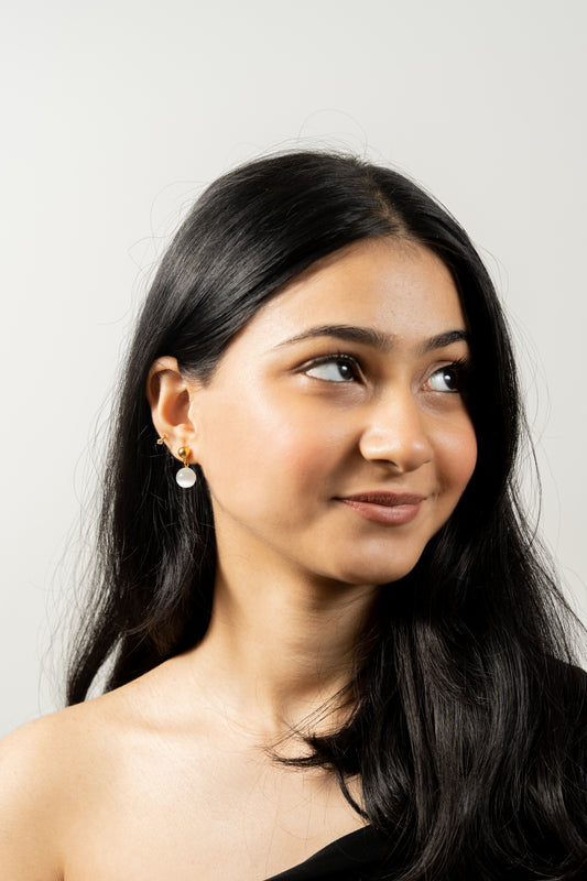 Drop Earring With Milky Quartz