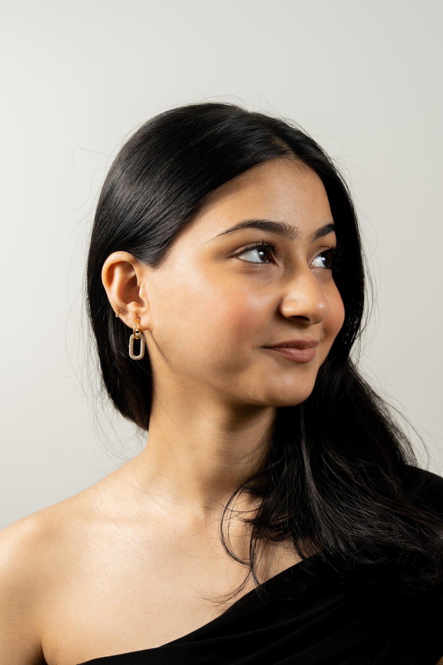 Oval Link Dangling Earrings