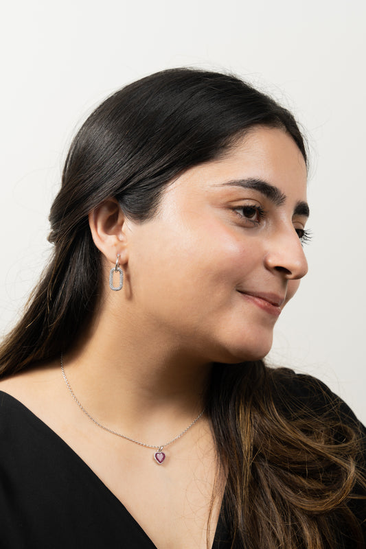 Oval Link Dangling Earrings