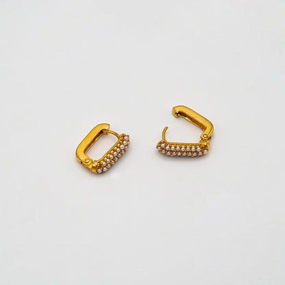 Pearl Halo Hoop Earring