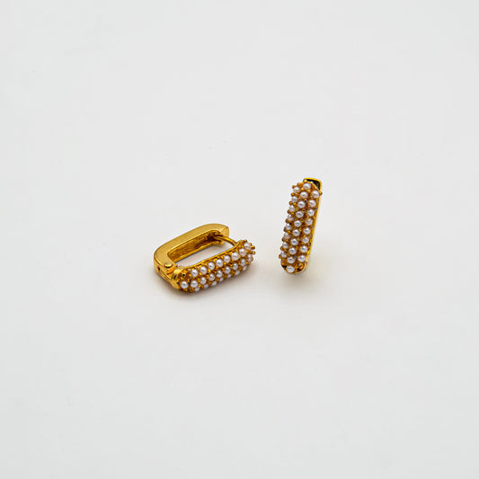 Pearl Halo Hoop Earring