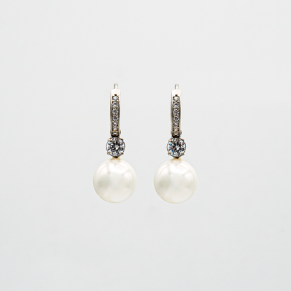 Pearl Drop Hoop Earrings