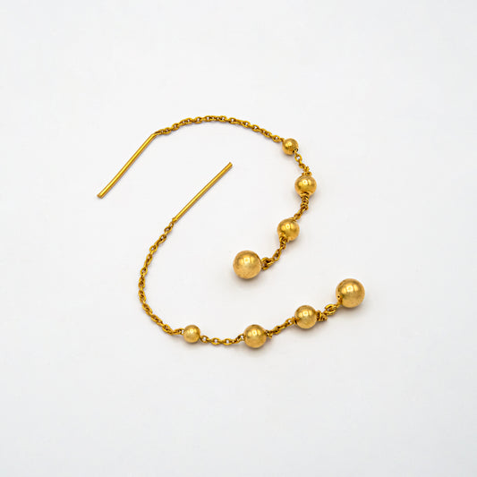 Three Beads Thread Earrings
