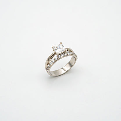 Sleek CZ Dual Band Ring