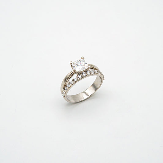 Sleek CZ Dual Band Ring