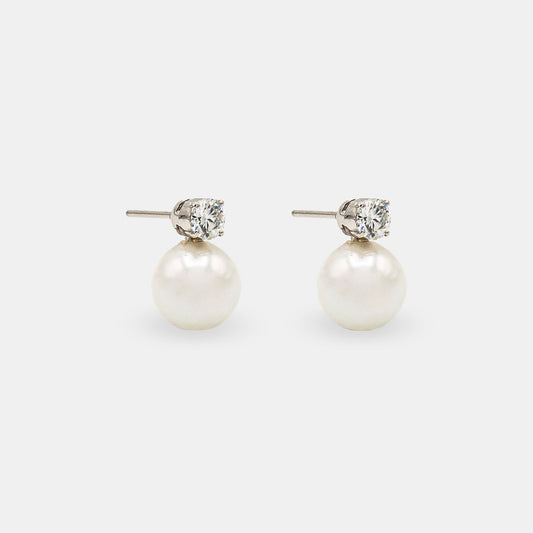 Drop Zircon Earring With Pearl