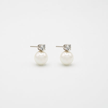 Drop Zircon Earring With Pearl