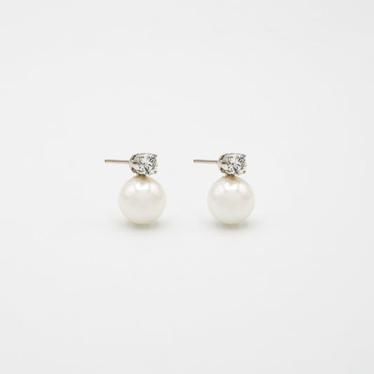 Drop Masonite Earring With Pearl