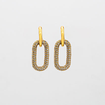 Oval Link Dangling Earrings