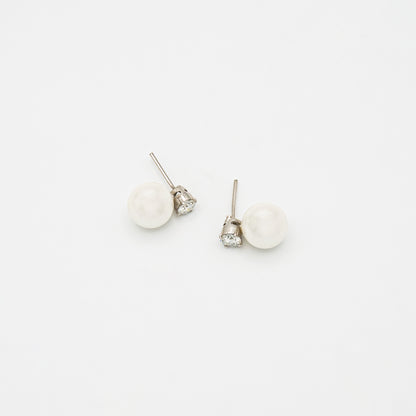 Drop Zircon Earring With Pearl