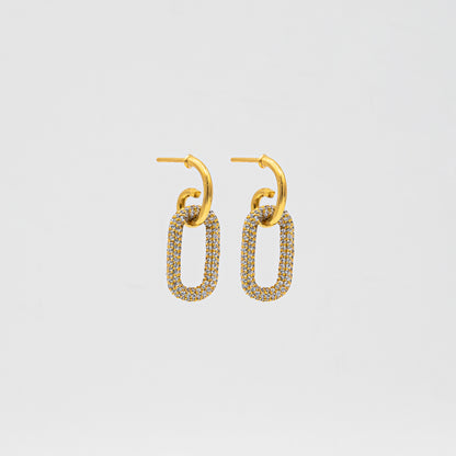 Oval Link Dangling Earrings