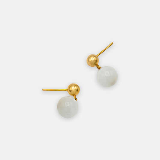 Drop Earring With Milky Quartz