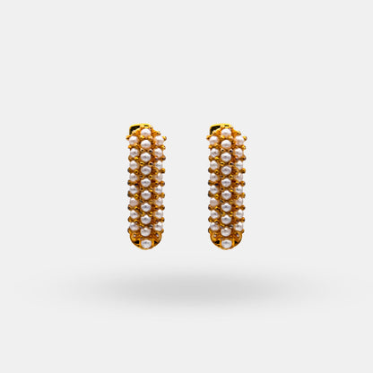 Pearl Halo Hoop Earring