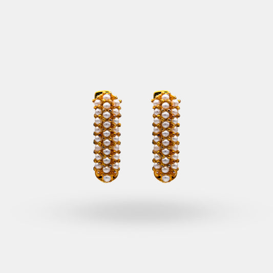 Pearl Halo Hoop Earring