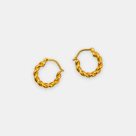 Croissant Twist Hoop Earrings
