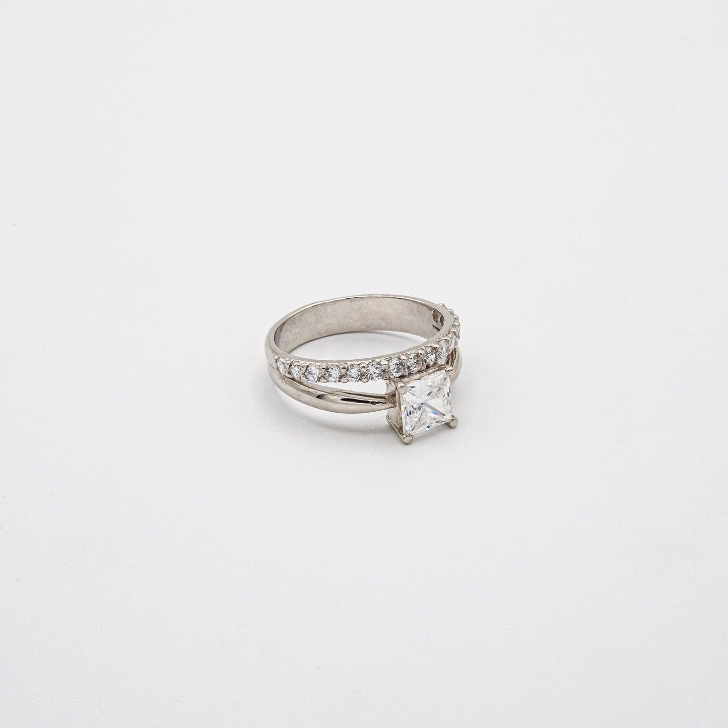 Sleek CZ Dual Band Ring