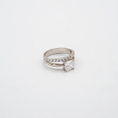 Sleek CZ Dual Band Ring