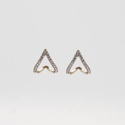 Open Chevron Stud Earrings